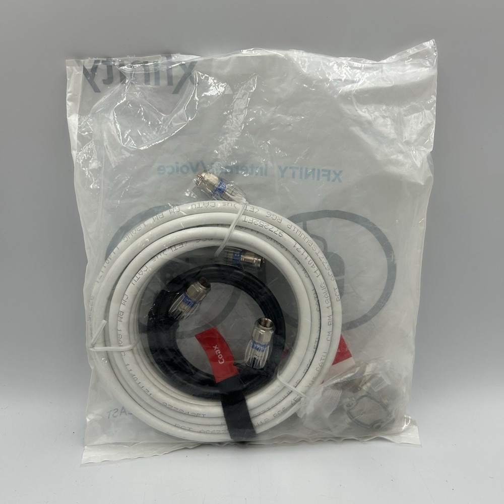 Comcast XFinity Internet/Voice‎ Coaxle Cable, Cable Tacks & Splitter New Sealed